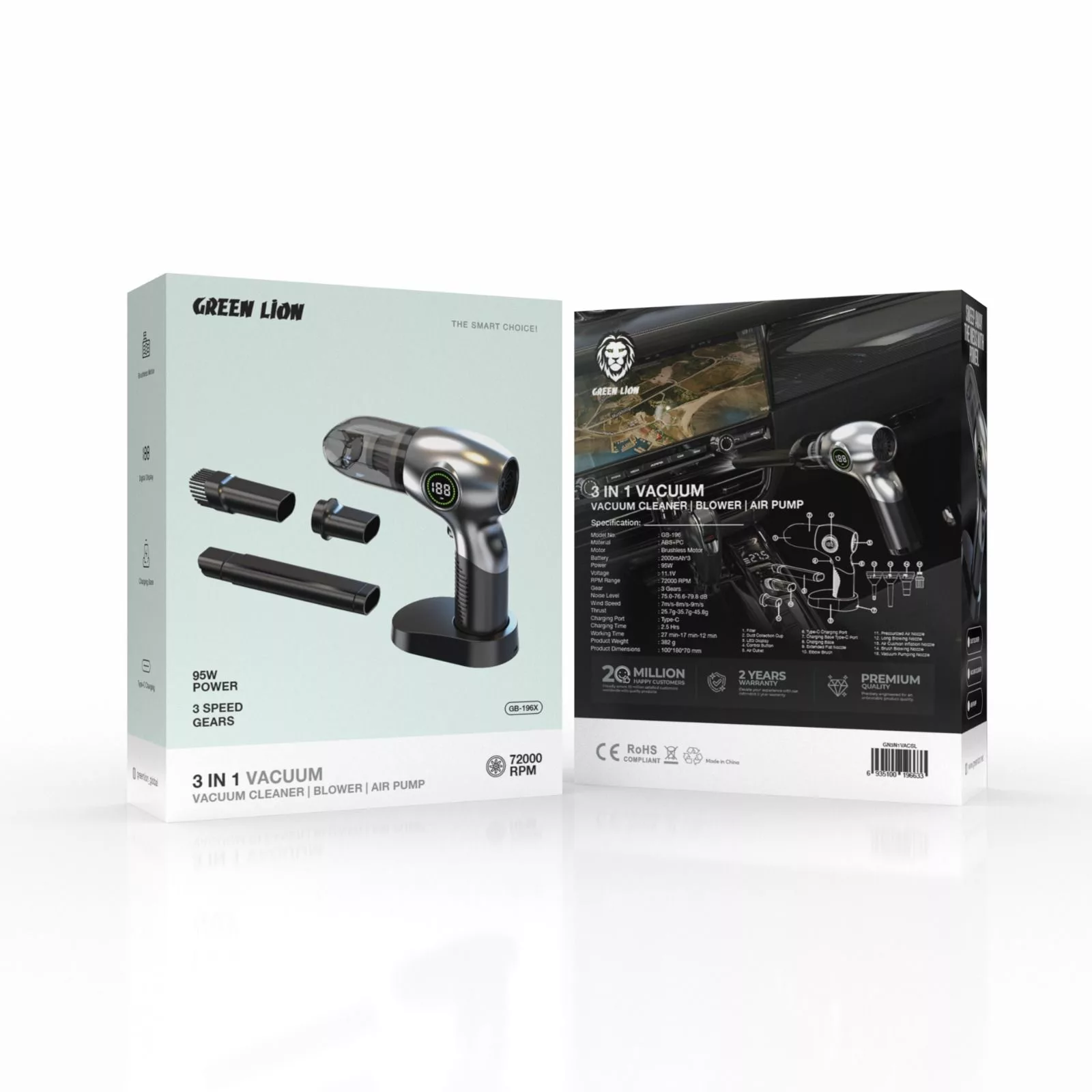 دستگاه دمنده و مکنده 96 وات گرین لاین مدل GB-196X