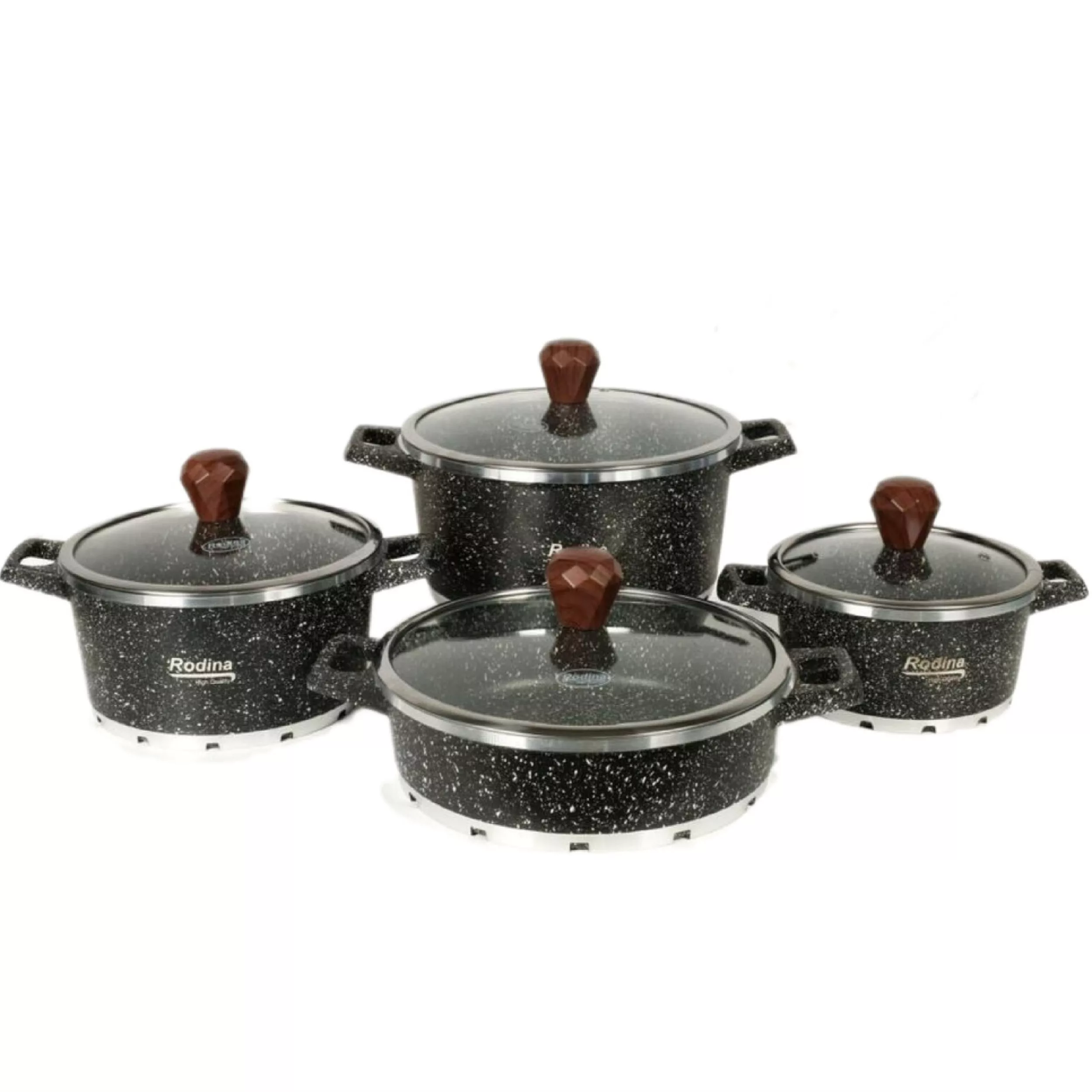 سرویس قابلمه و تابه آلمینیوم گرانیت 8 پارچه رودینا کد 08