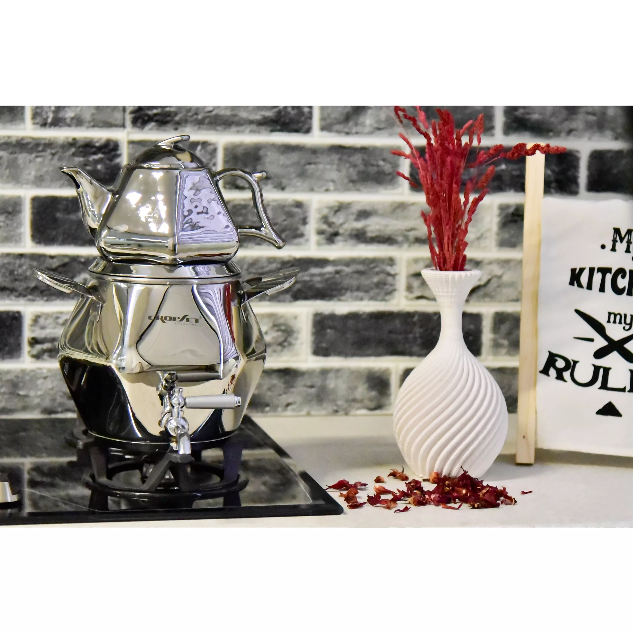 ست کتری و قوری کروپ ست مدل الماس