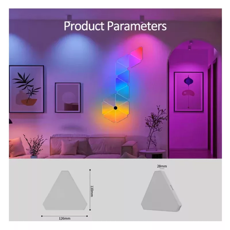 پنل دیواری طرح گیمینگ سه ضلعی مدل M115 بسته 8 عددی