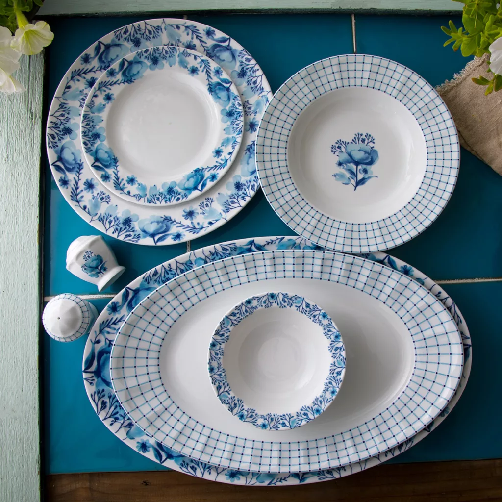 سرویس غذاخوری 29 پارچه 6 نفر چینی زرین ایران مدل نئوکلاسیک آراگل درجه یک