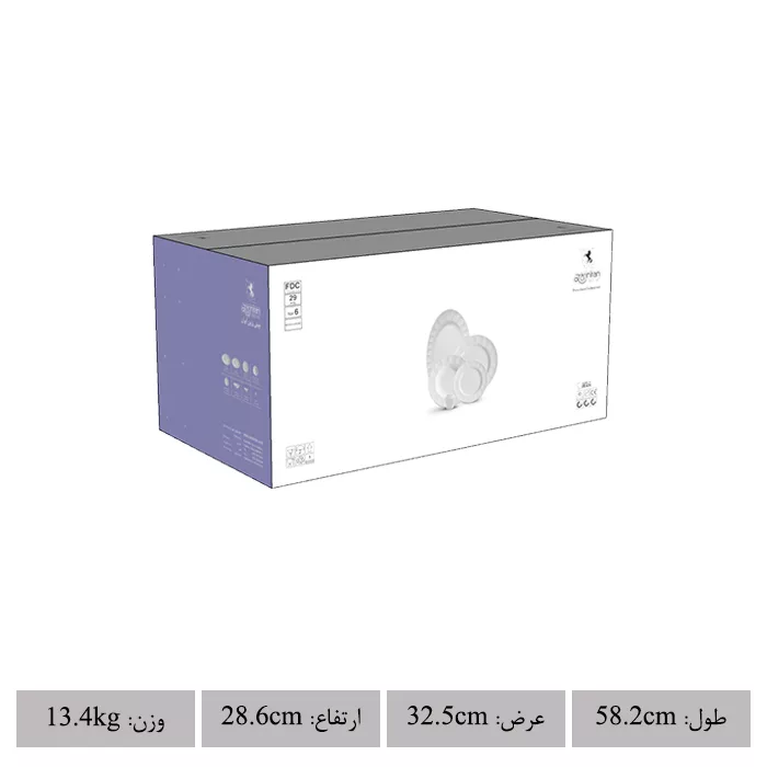 سرویس غذاخوری 29 پارچه چینی زرین ایران مدل نئوکلاسیک گلاریس درجه عالی