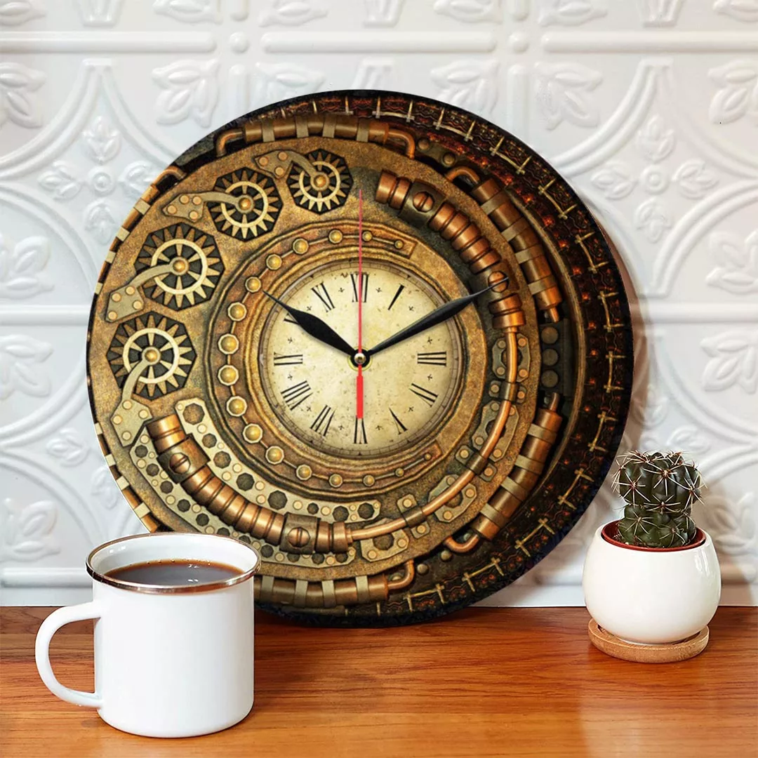ساعت دیواری طرح چرخ دنده steampunk کد 1273