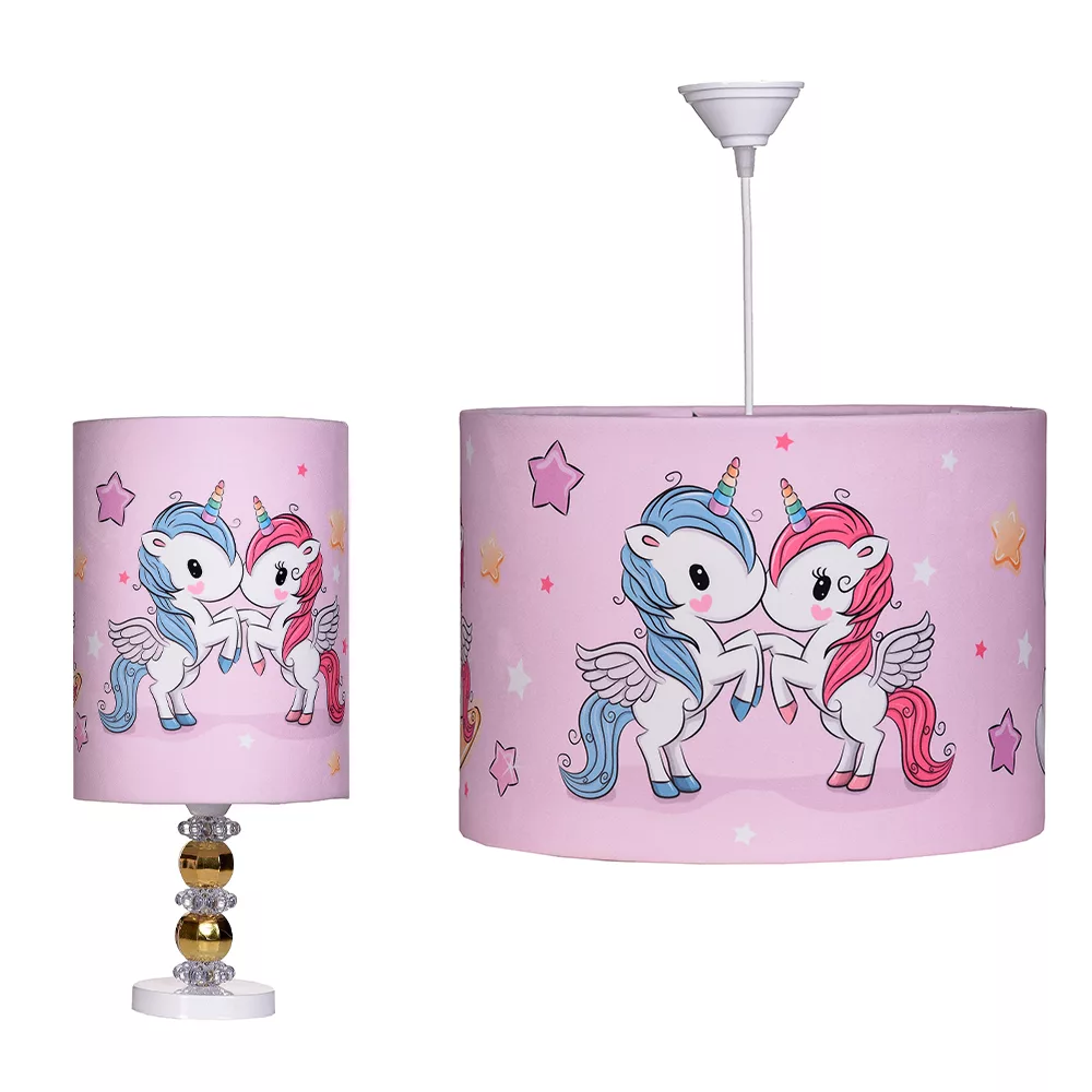 لوستر و  آباژور رومیزی اتاق کودک مدل تک شاخ