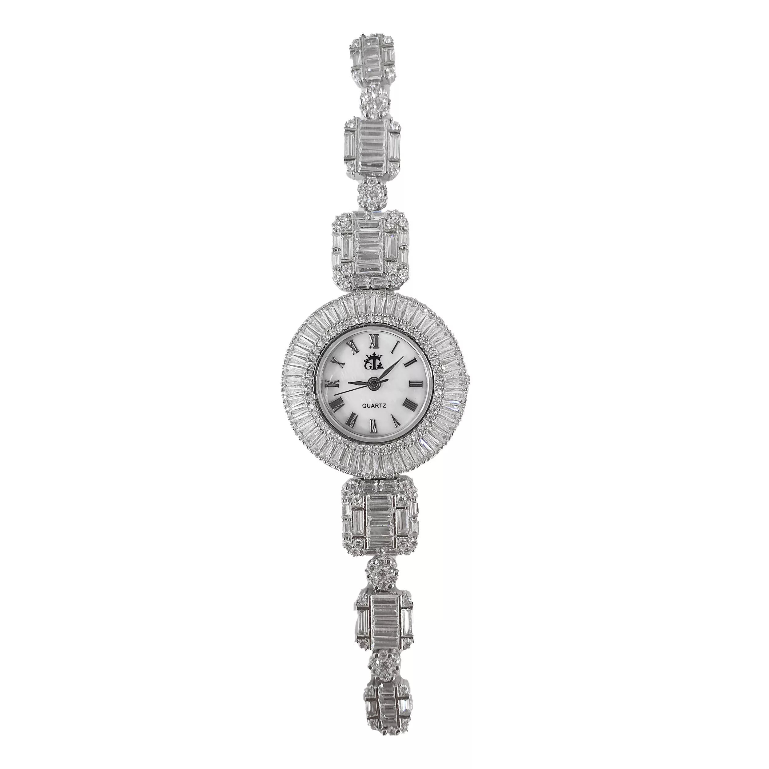 ساعت مچی عقربه ای نقره زنانه جی تی ای مدل امرالدکات