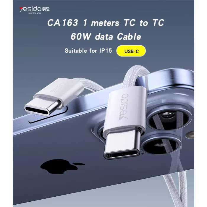 کابل  USB-C یسیدو  مدل CA163 طول 1.2 متر