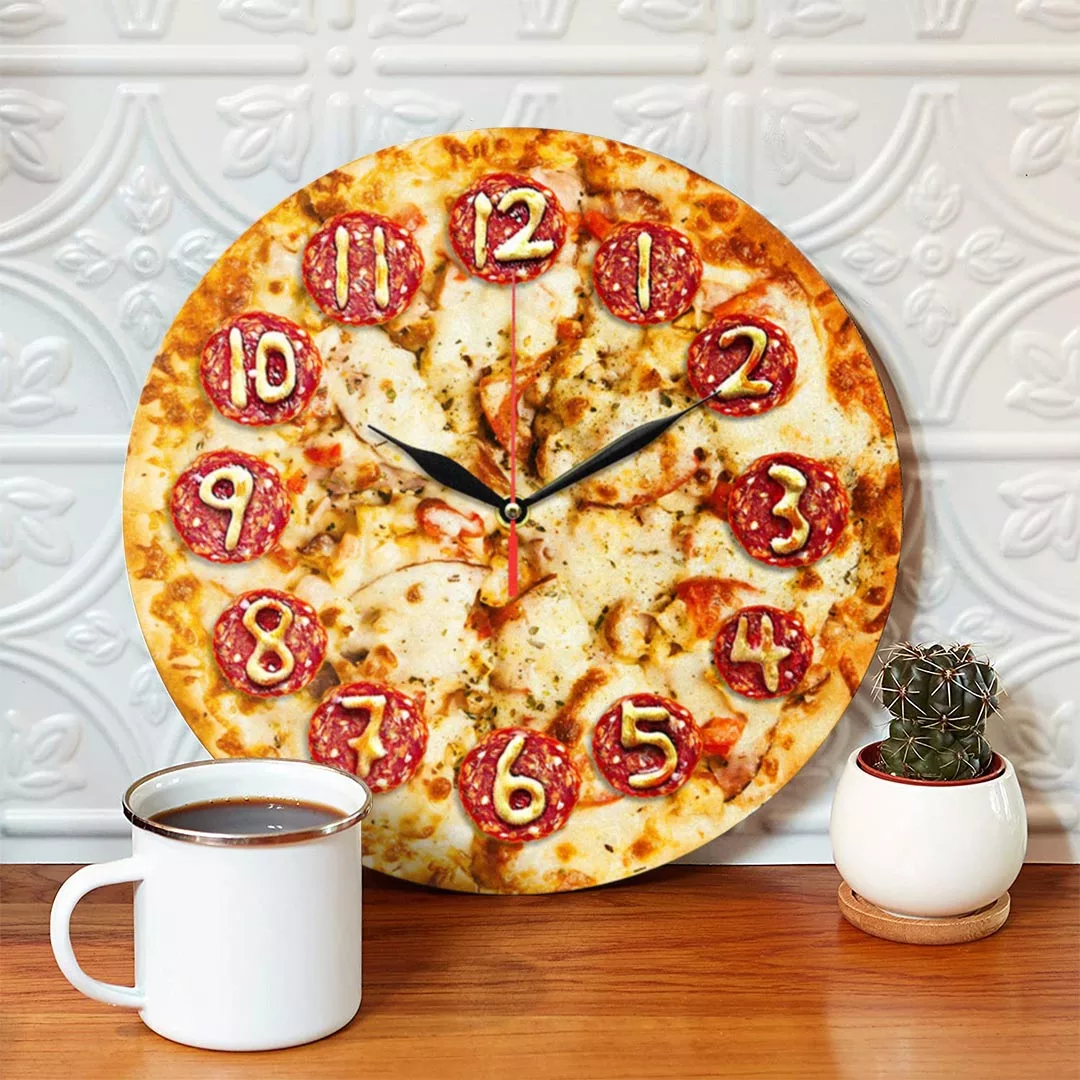 ساعت دیواری مدل 1178 طرح پیتزا پپرونی