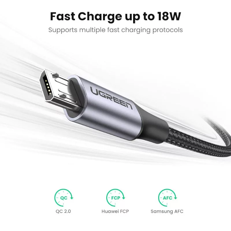 کابل تبدیل USB 2.0 به MICROUSB 2.0 یوگرین مدل US290 طول 2 متر