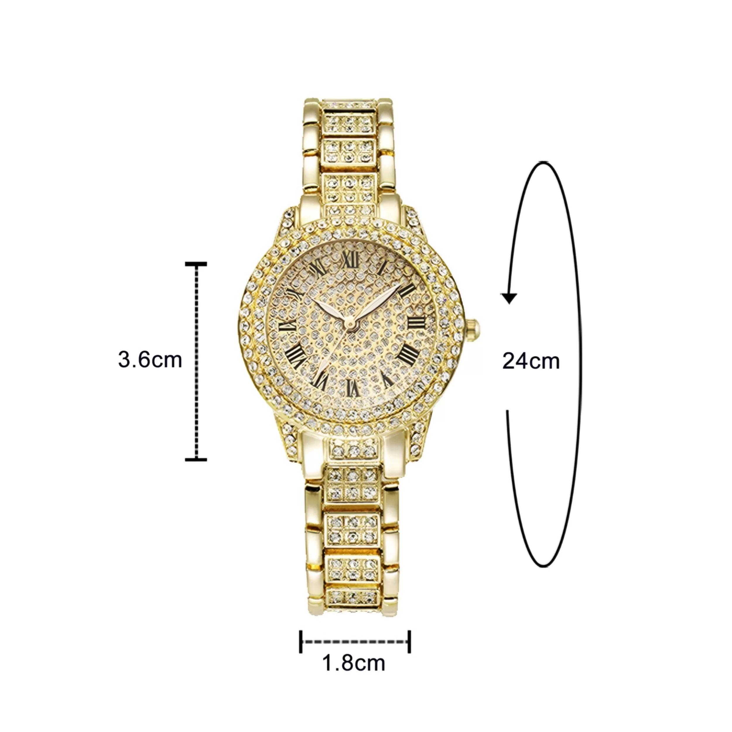 ساعت مچی عقربه ای زنانه مدل نگین دار دستبندی کد 2