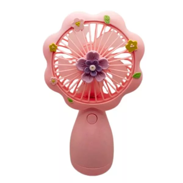 پنکه شارژی مدل همراه ZB096A طرح گل ظرفیت 250 میلی آمپر بر ساعت