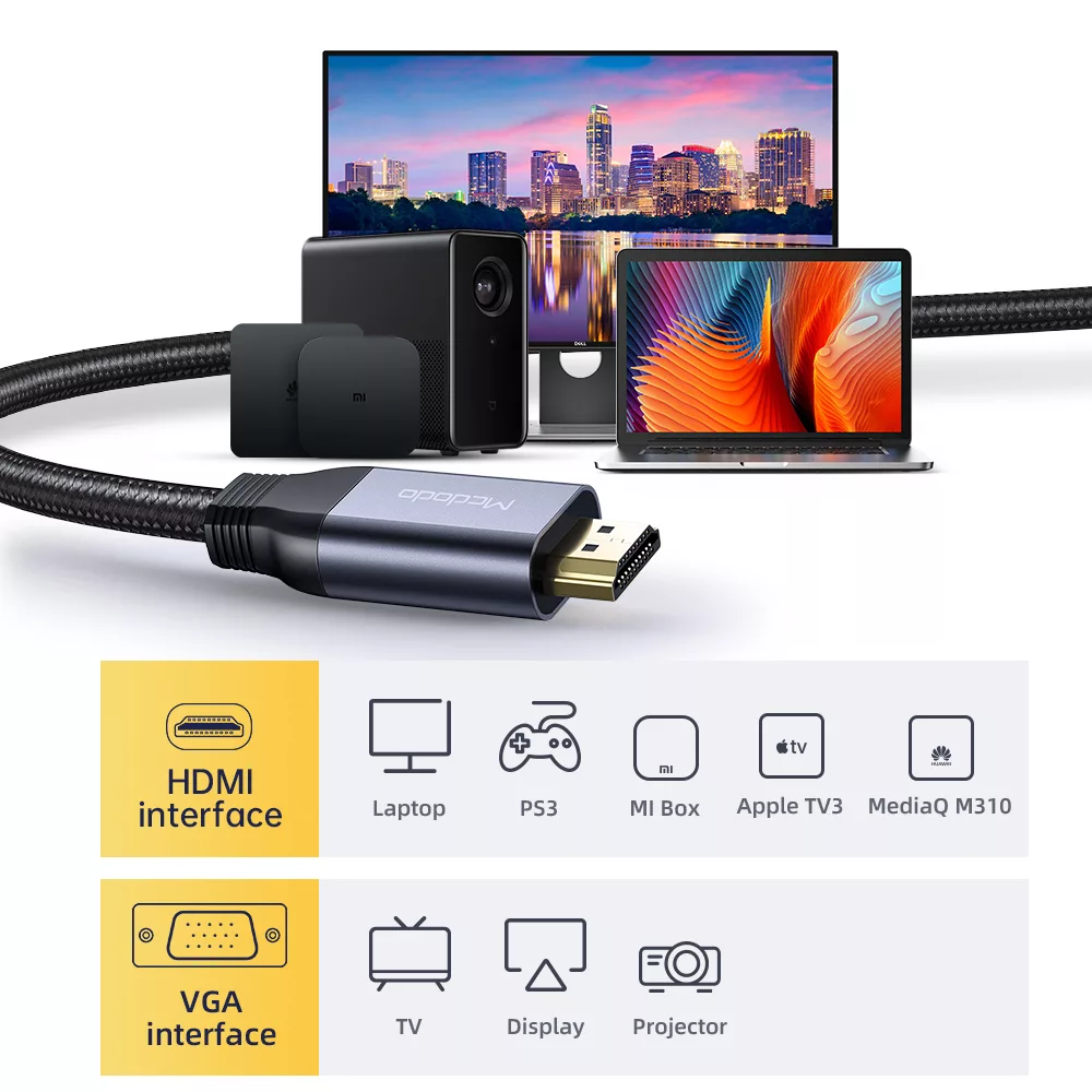 کابل تبدیل HDMI به VGA مک دودو مدل CA_777MCDO طول 2 متر