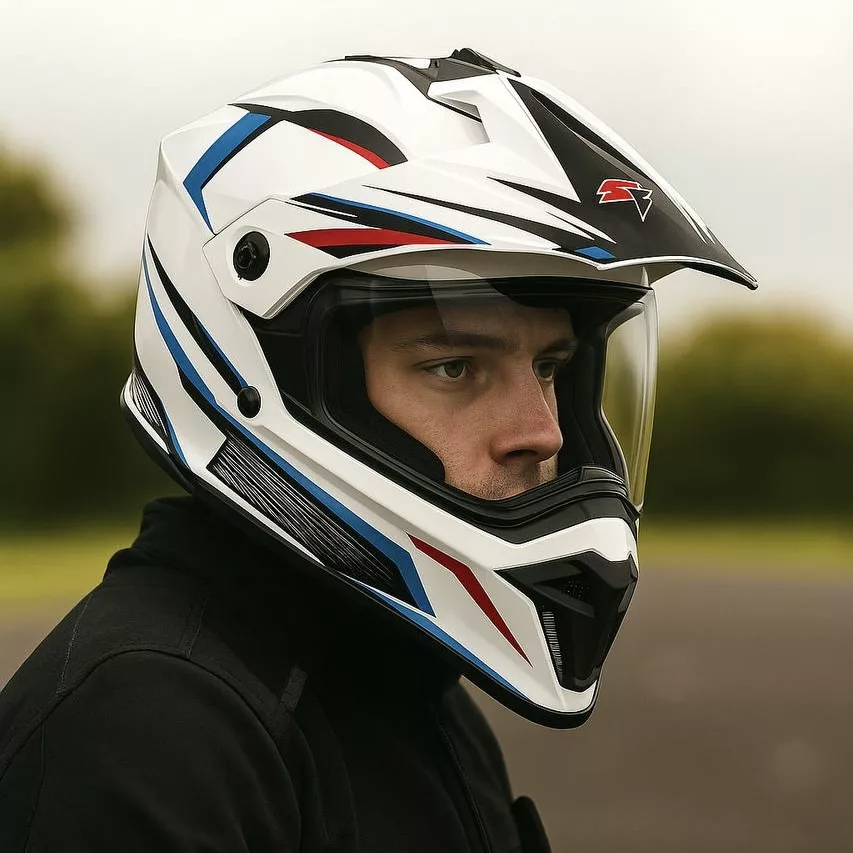 کلاه کاسکت چانه‌دار استیل برد مدل Racer WRed