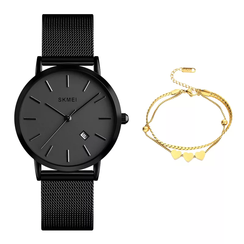ساعت مچی عقربه‌ای زنانه اسکمی مدل 1530BK به همراه دستبند