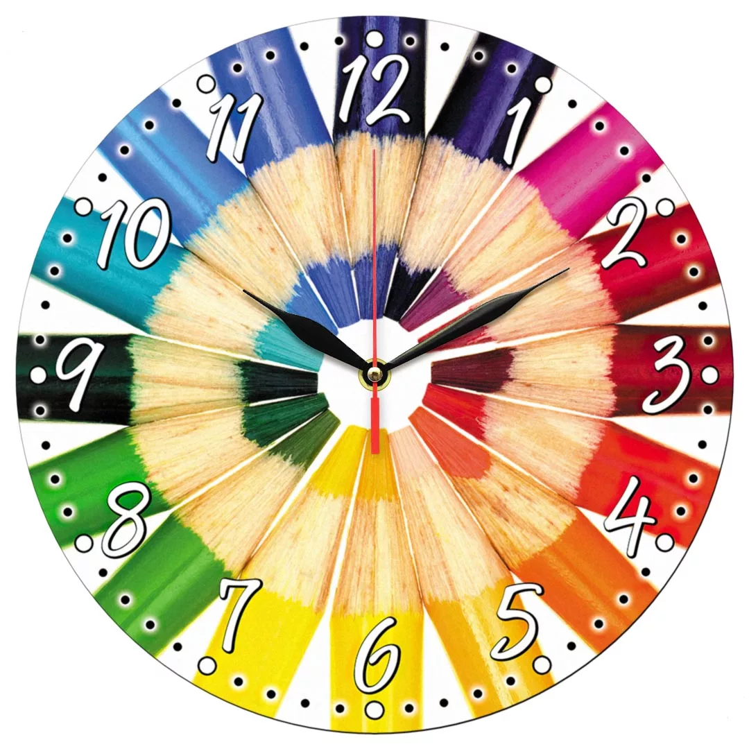 ساعت دیواری طرح مداد رنگی کد 1384