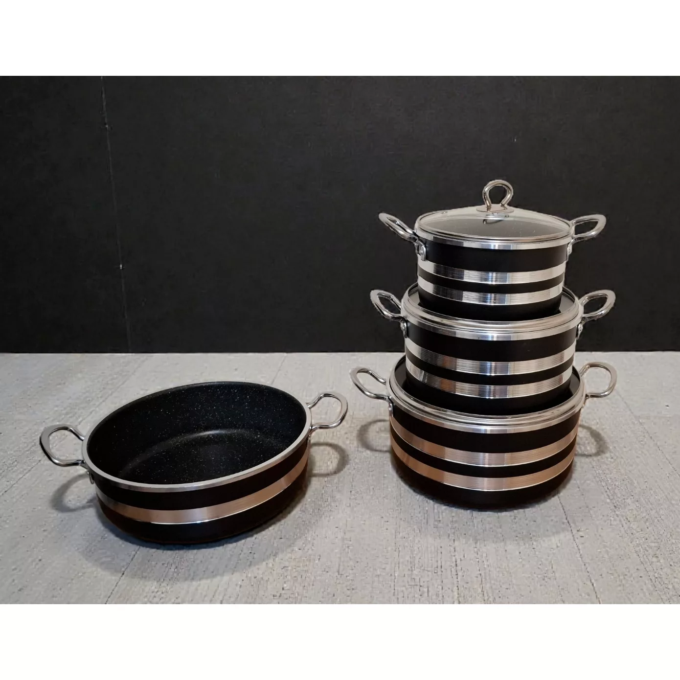 سرویس قابلمه و تابه گرانیتی 7 پارچه آوا کد 412