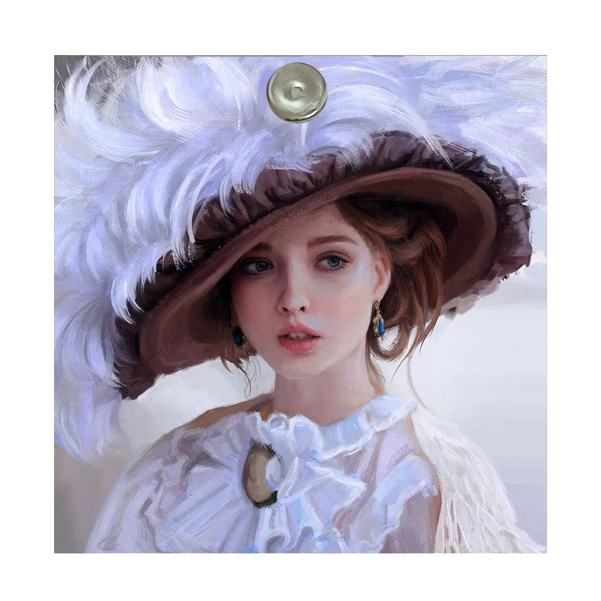 آینه آرایشی جیبی طرح نقاشی دختر مدل A174