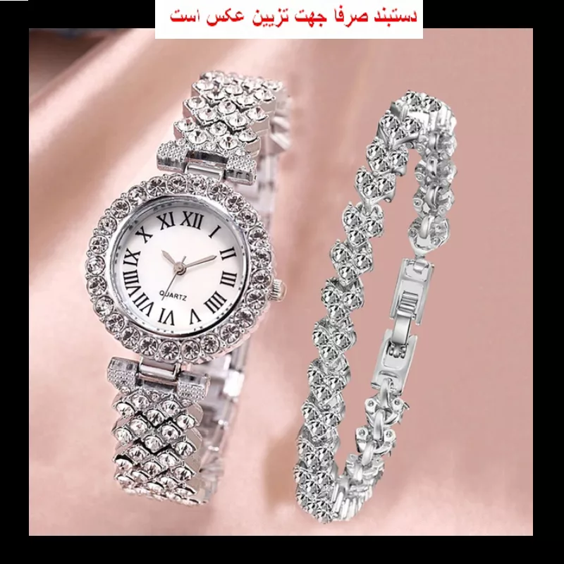 ساعت مچی عقربه ای زنانه مدل فول نگین کد ne2023