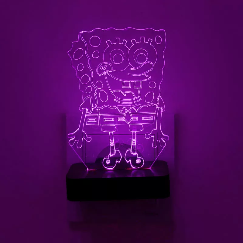 چراغ خواب اتاق کودک طرح باب اسفنجی مدل دیواری