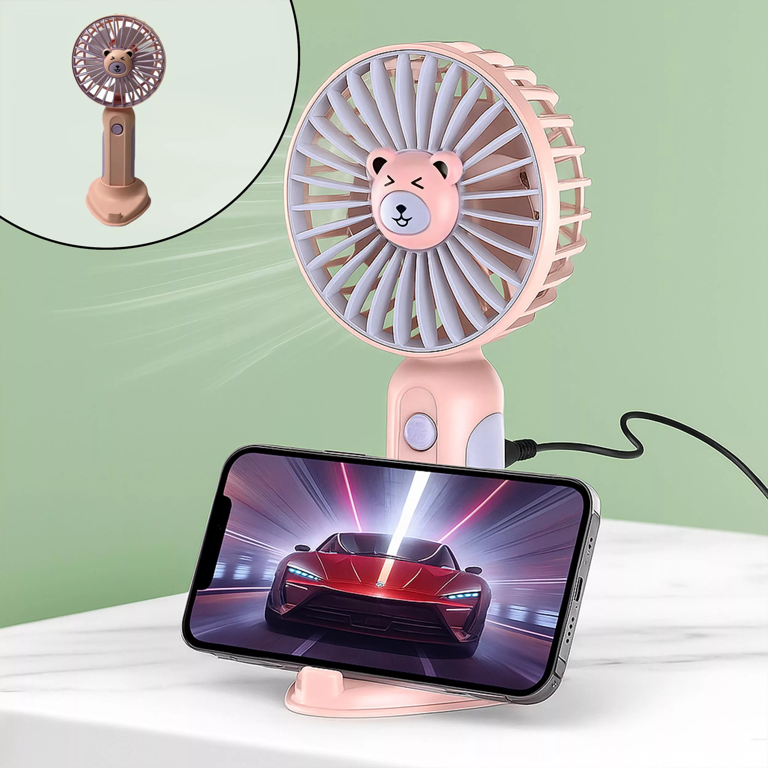 پنکه دستی مدل HK59-3 طرح خرسی پنکه دستی مدل HK59-3 طرح خرسی