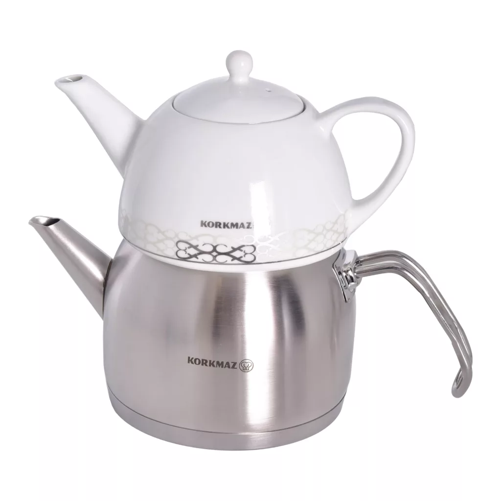 ست کتری قوری کرکماز مدل Mega satin کد 03-105 گنجایش کتری 2 لیتر گنجایش قوری 1 لیتر