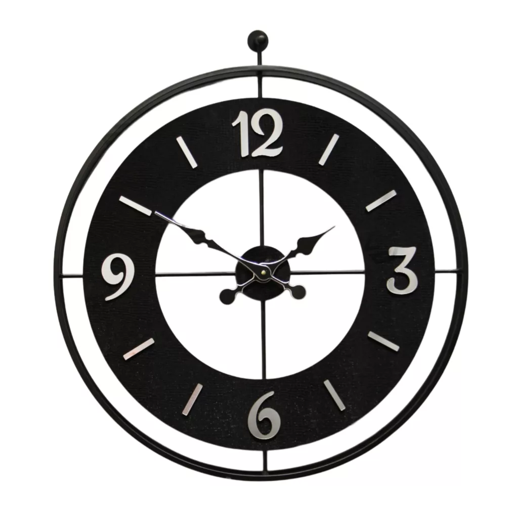 ساعت دیواری مدل فلزی چرمی کد ۱۱۳۲