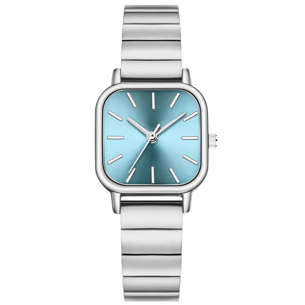 ساعت مچی عقربه ای زنانه مدل کلاسیک بند ریلی فلزی کد 2