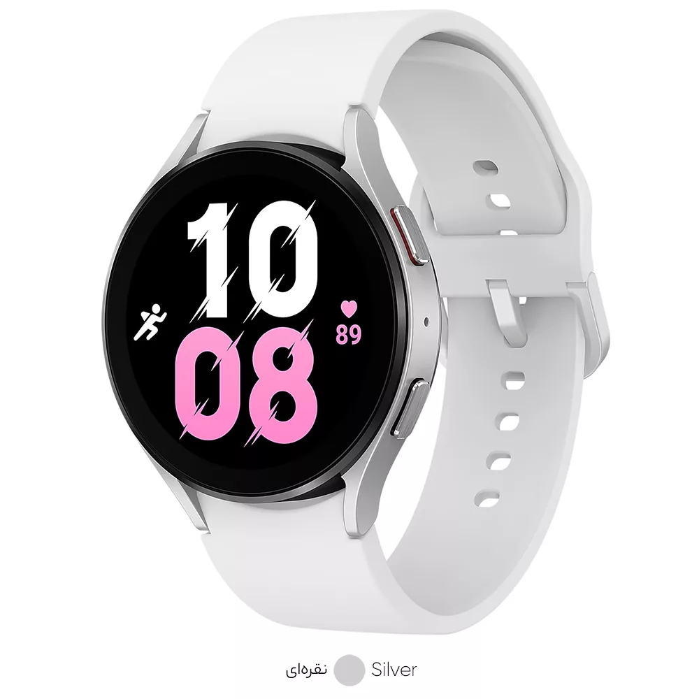 ساعت هوشمند سامسونگ مدل Galaxy Watch5 44mm دارای قابلیت های کنترل موسیقی (Music Player)، قابلیت مکالمه از طریق بلوتوث، قابلیت تغییر طرح ساعت یا تم، صفحه همیشه روشن (Always-on Display)، قابلیت نصب اپلیکیشن، پشتیبانی از دستیار صوتی بند سیلیکون