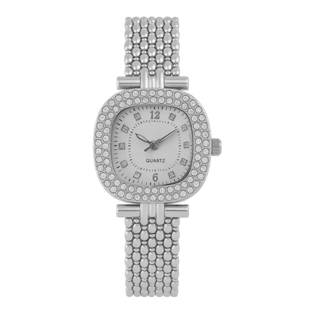 ساعت مچی عقربه‌ای کوارتز زنانه مدل اسپرت مینیمال بند طرح بافت کد ۲