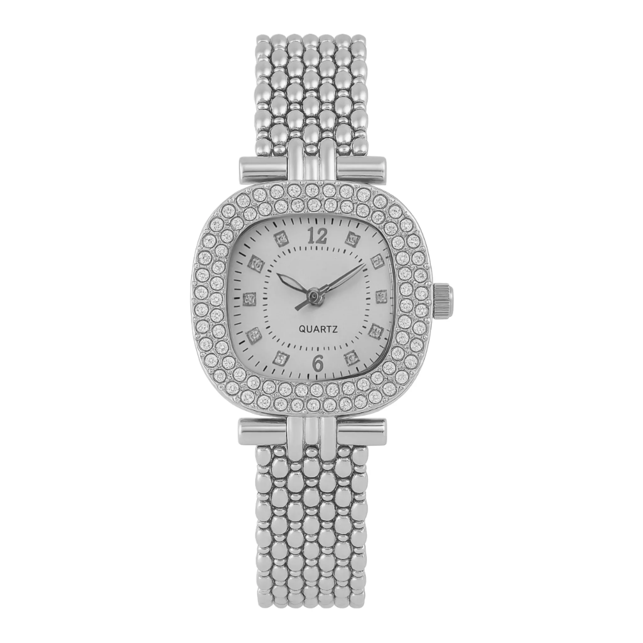 ساعت مچی عقربه‌ای کوارتز زنانه مدل اسپرت مینیمال بند طرح بافت کد ۲