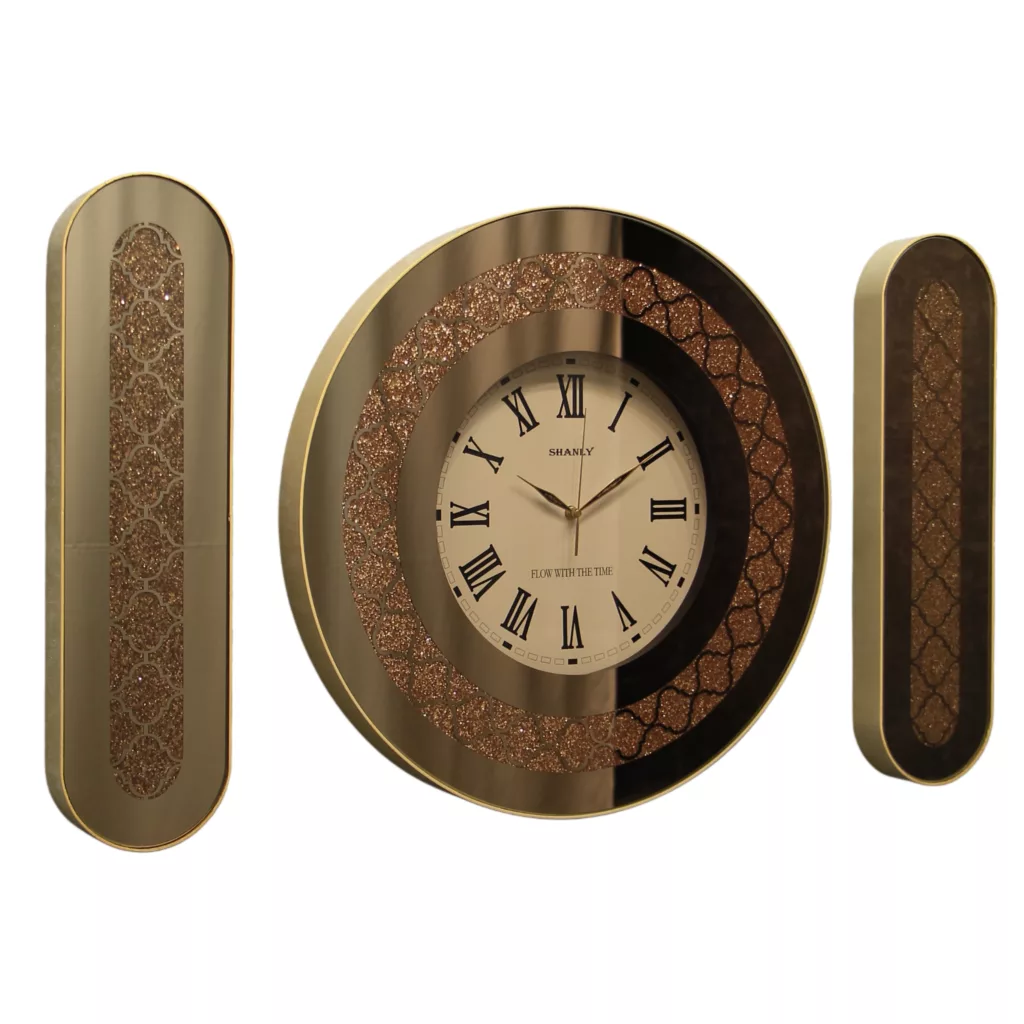 ساعت دیواری برند سانلی مدل آیینه ای کد 1303B به همراه تابلو آیینه