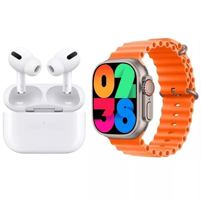 ساعت هوشمند 49 میلیمتری مدل MK32 ULTRA با 10 بند متنوع به همراه هدفون