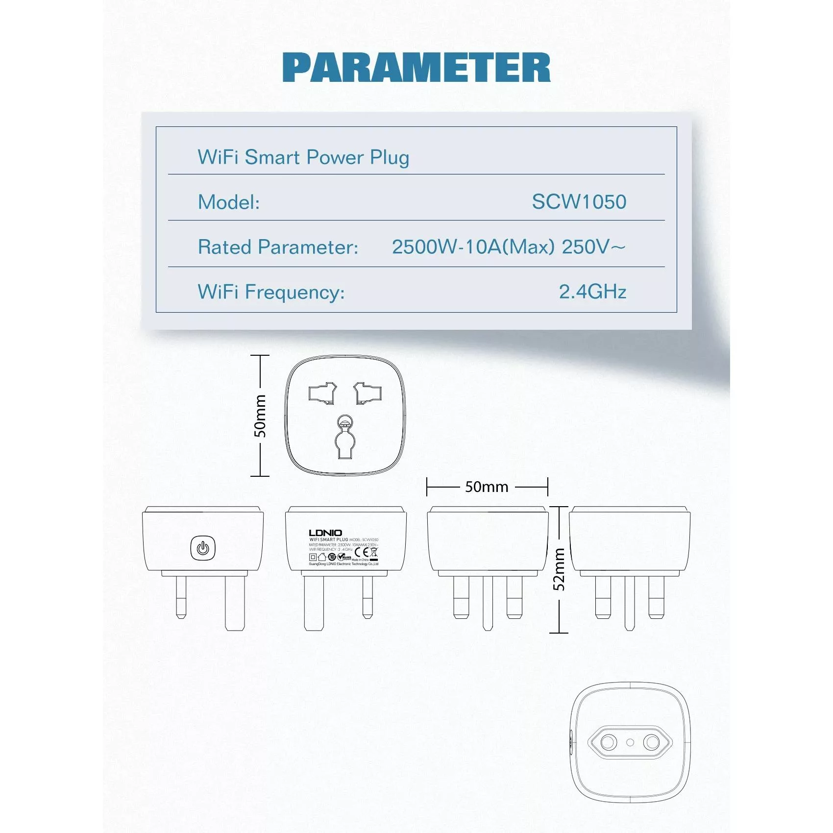 مبدل برق 3به2 هوشمند الدینیو مدل SCW1050