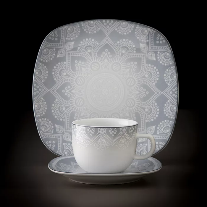 سرویس غذاخوری 27 پارچه 6 نفر چینی زرین ایران مدل کواترو ادلین درجه یک