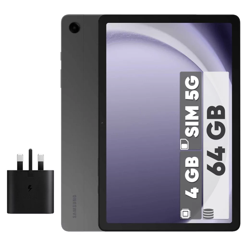 تبلت ۱۱ اینچ سامسونگ مدل Galaxy Tab A9 Plus 5G ظرفیت 64 گیگابایت و رم 4 گیگابایت به همراه شارژر