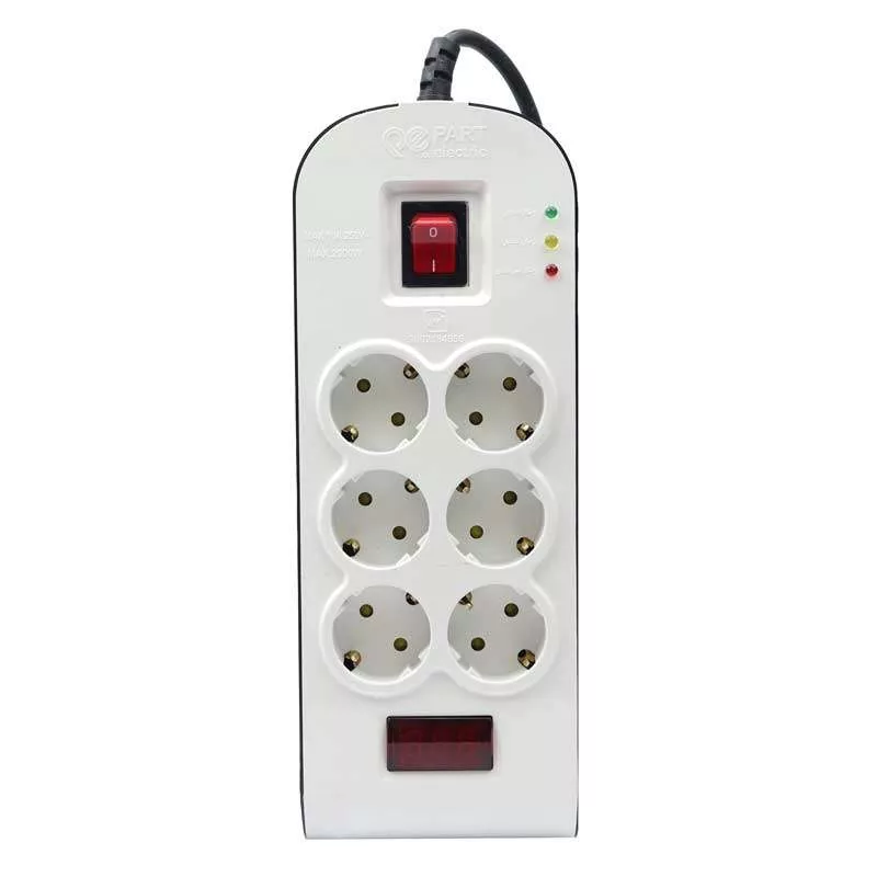 محافظ ولتاژ پارت الکتریک مدل شش خانه کد  P8796