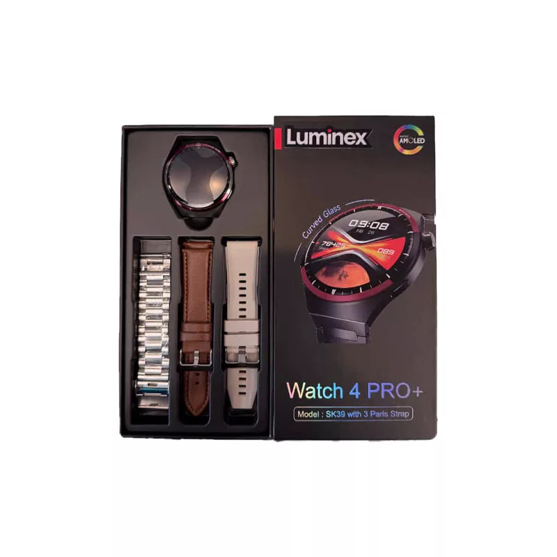 ساعت هوشمند 1.62 اینچ لومینکس مدل SK39 با بند سیلیکونی و چرمی و فلزی