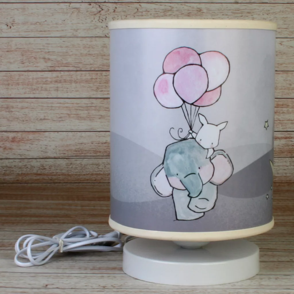 آباژور رومیزی کودک مدل فیل و خرگوش