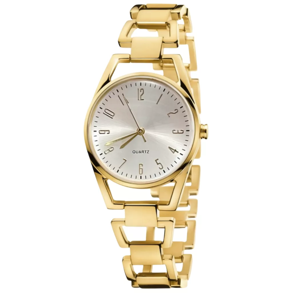 ساعت مچی عقربه‌ای کوارتز زنانه مدل مینیمال بند زنجیری دستبندی کد HO1