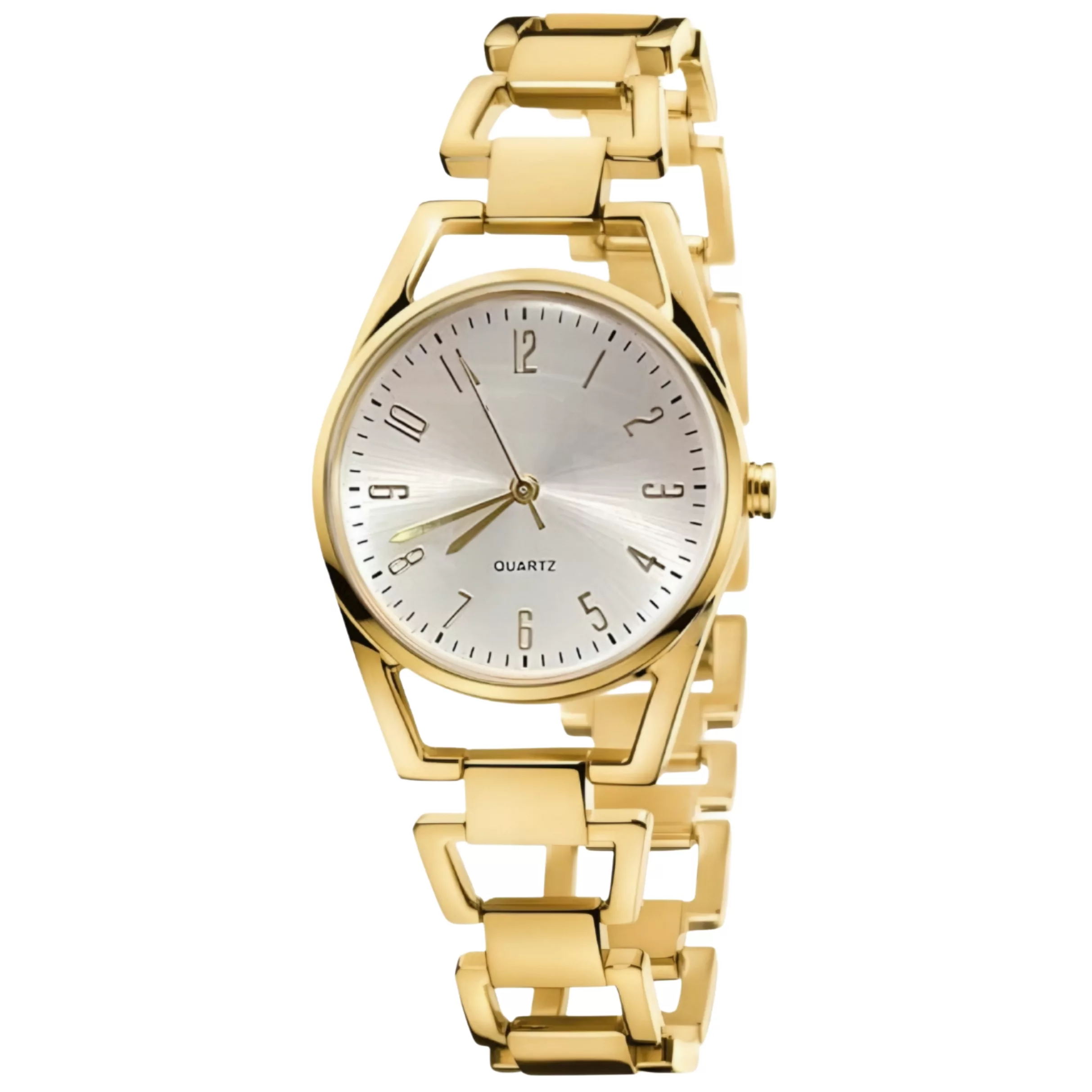 ساعت مچی عقربه‌ای کوارتز زنانه مدل مینیمال بند زنجیری دستبندی کد HO1