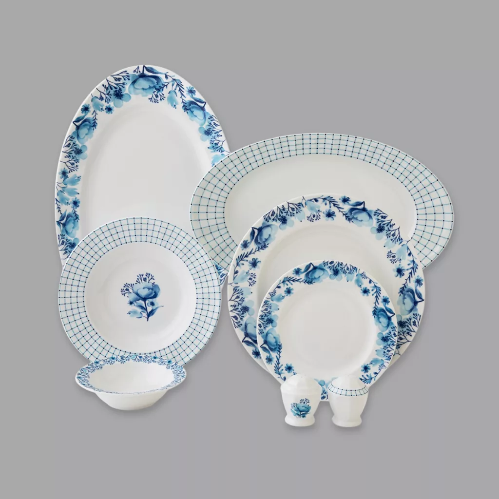 سرویس غذاخوری 29 پارچه 6 نفر چینی زرین ایران مدل نئوکلاسیک آراگل درجه یک