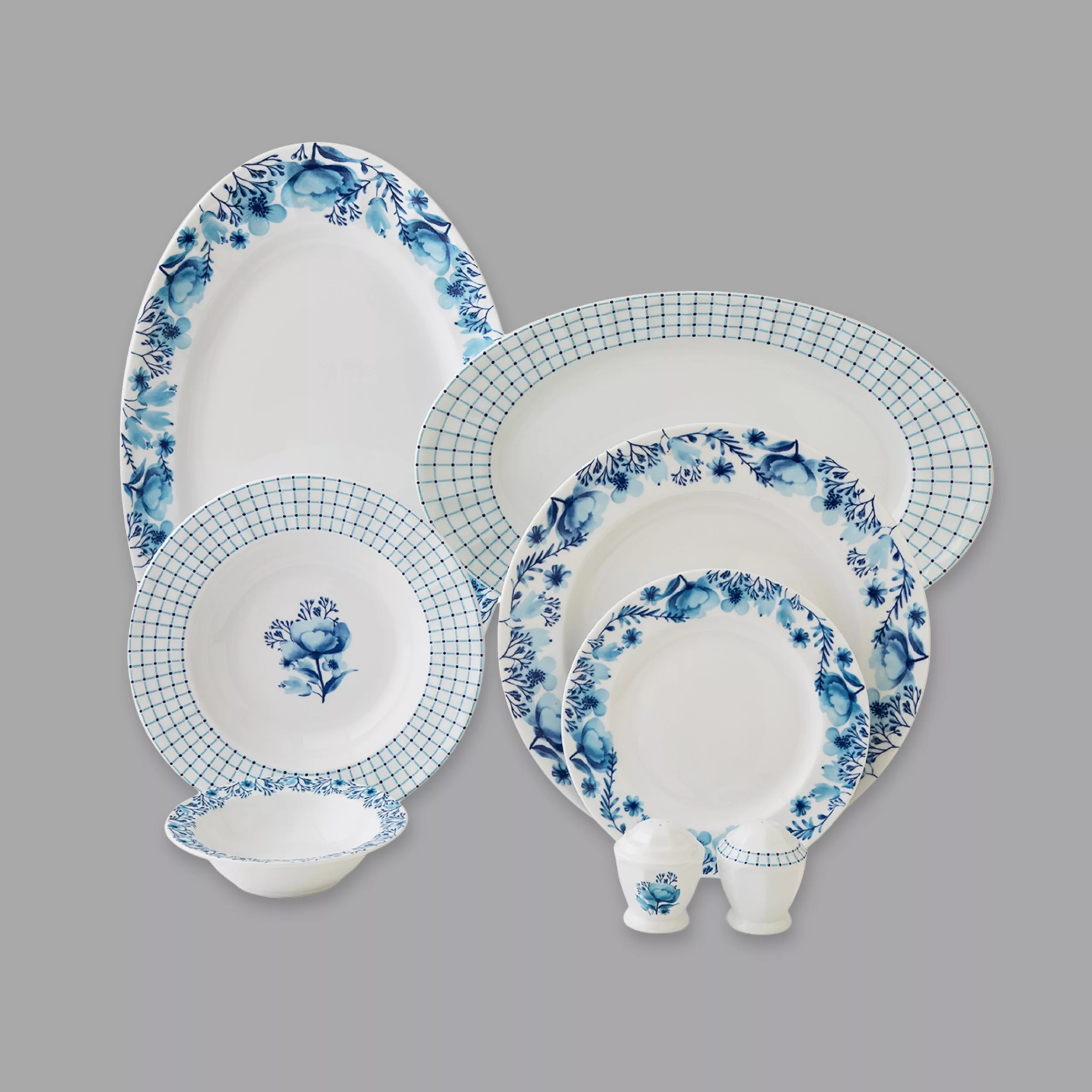 سرویس غذاخوری 29 پارچه 6 نفر چینی زرین ایران مدل نئوکلاسیک آراگل درجه یک