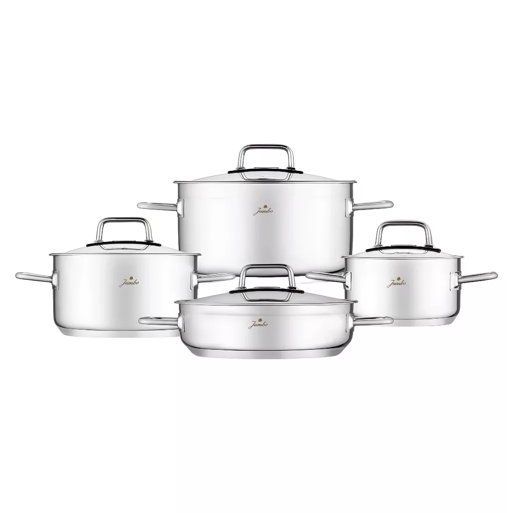 سرویس قابلمه استیل 8 پارچه جامبو مدل Modena