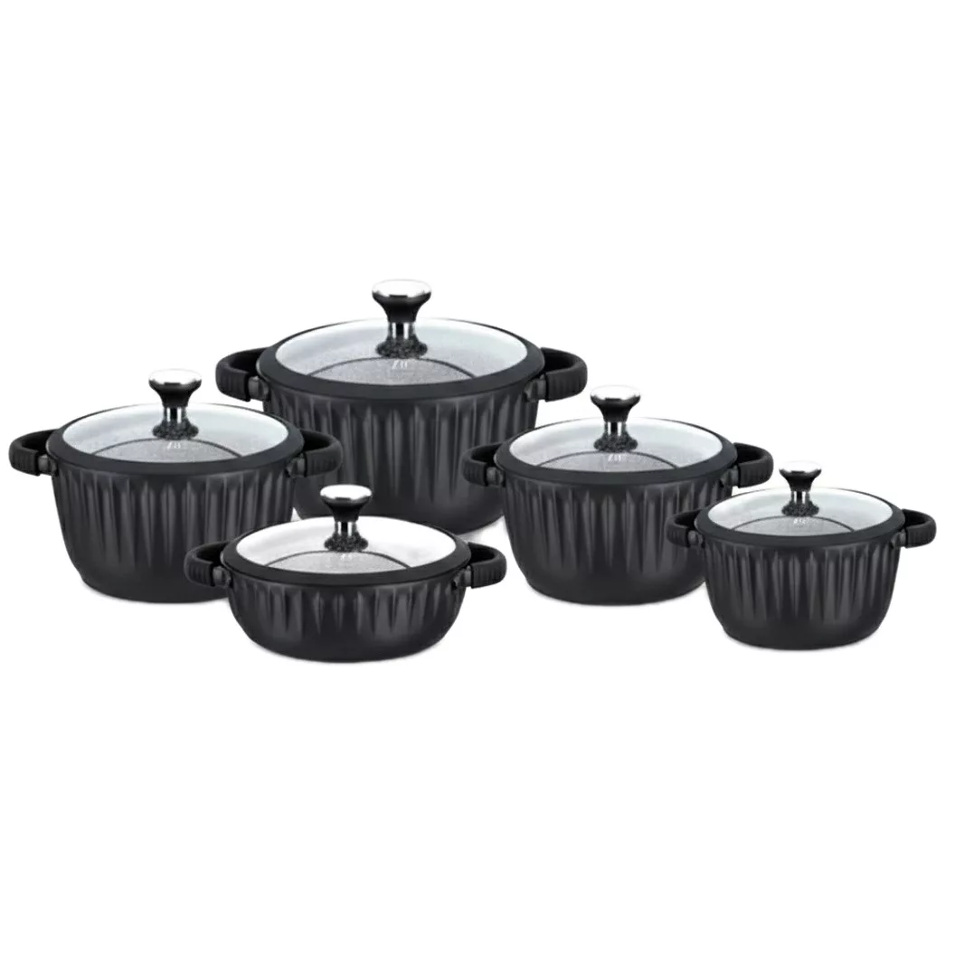 سرویس قابلمه و تابه گرانیت 10 پارچه بازرگانی زیو مدل 8700