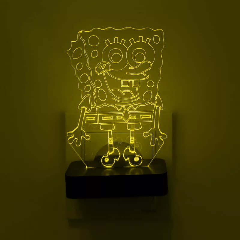 چراغ خواب اتاق کودک طرح باب اسفنجی مدل دیواری