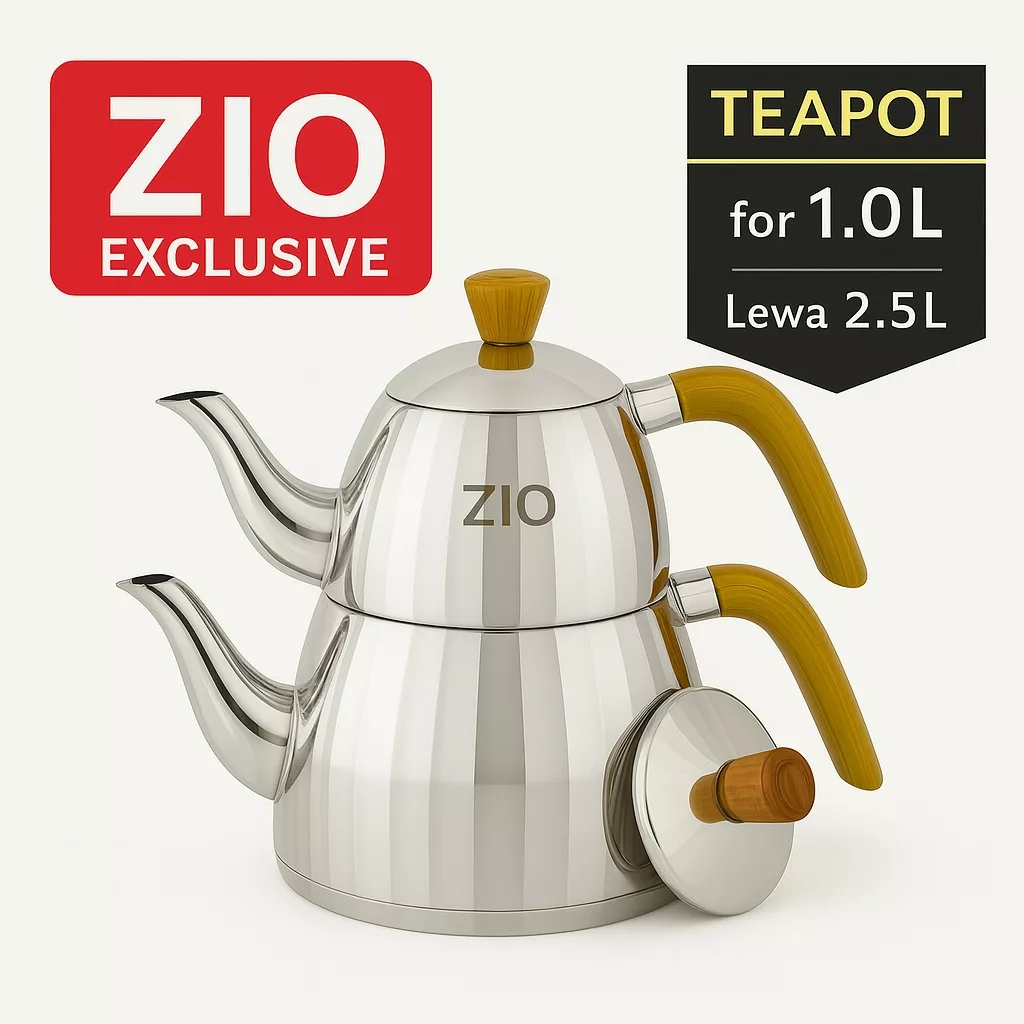 ست کتری و قوری بازرگانی زیو مدل ZTS-1856 گنجایش کتری 2.5 لیتر گنجایش قوری 1 لیتر