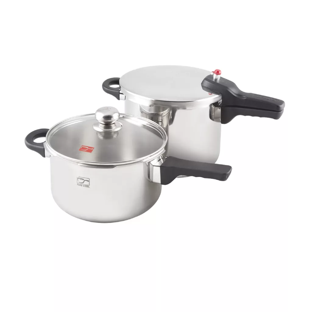 زودپز دوقلو پارس استیل مدل کف سه لایه گنجایش 4.5 و 6  ليتر