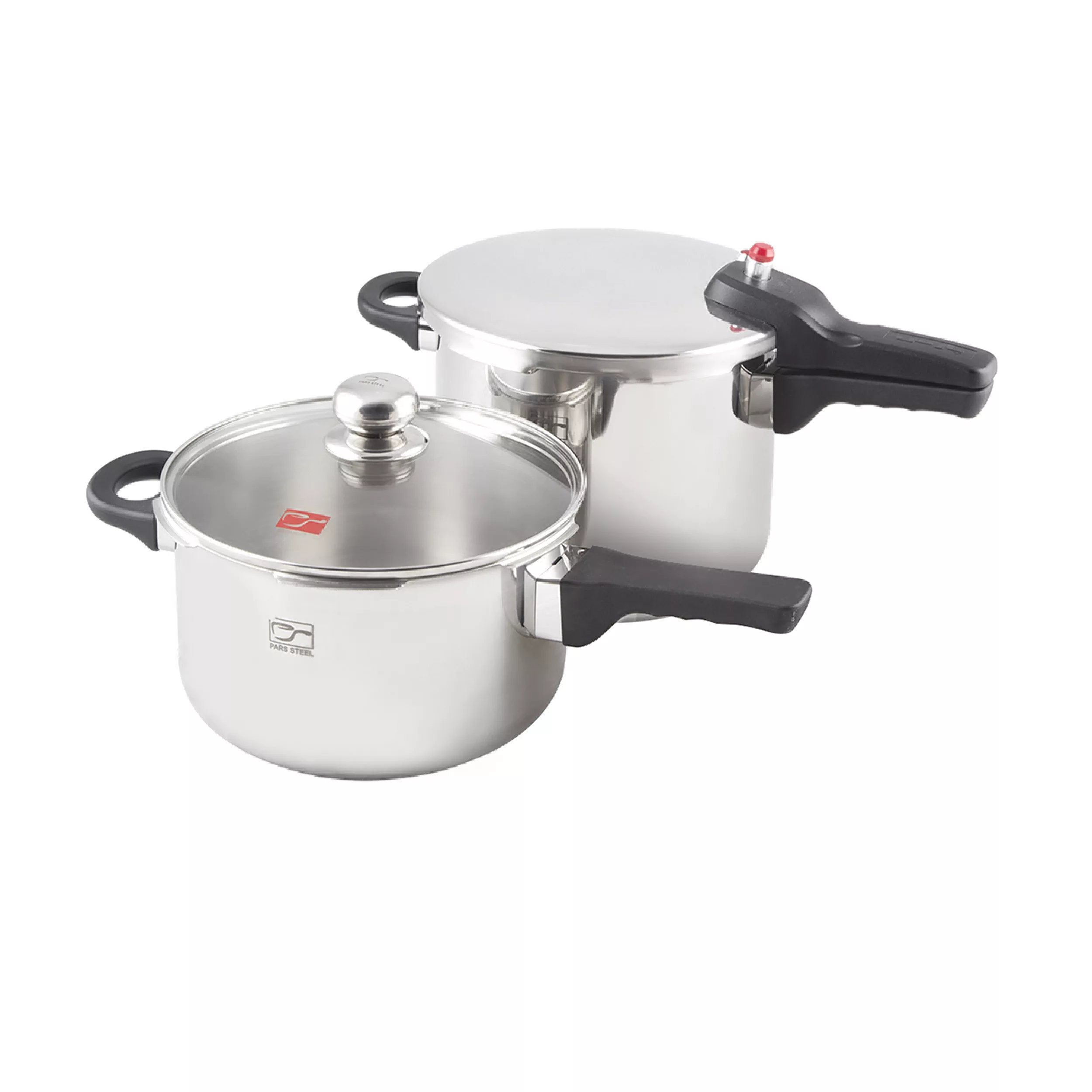 زودپز دوقلو پارس استیل مدل کف سه لایه گنجایش 4.5 و 6  ليتر