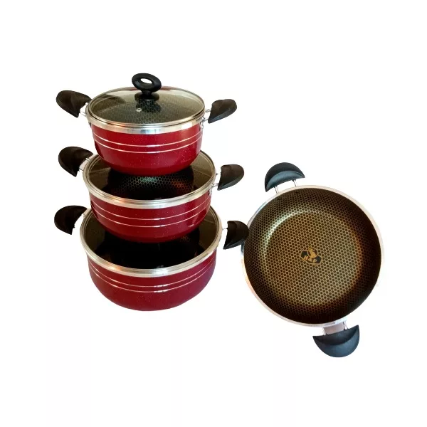 سرویس پخت و پز 7 پارچه هلنا مدل زنبوری لب پیچ کد sh-1400