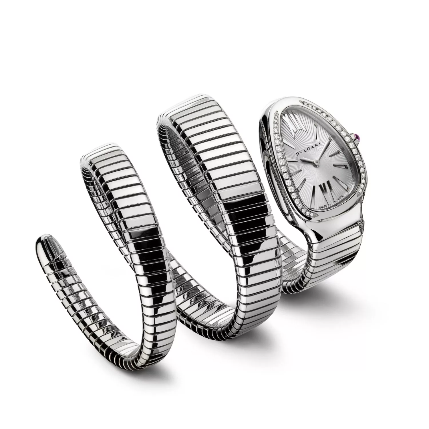 ساعت مچی عقربه ای زنانه بولگاری مدل  دور نگین