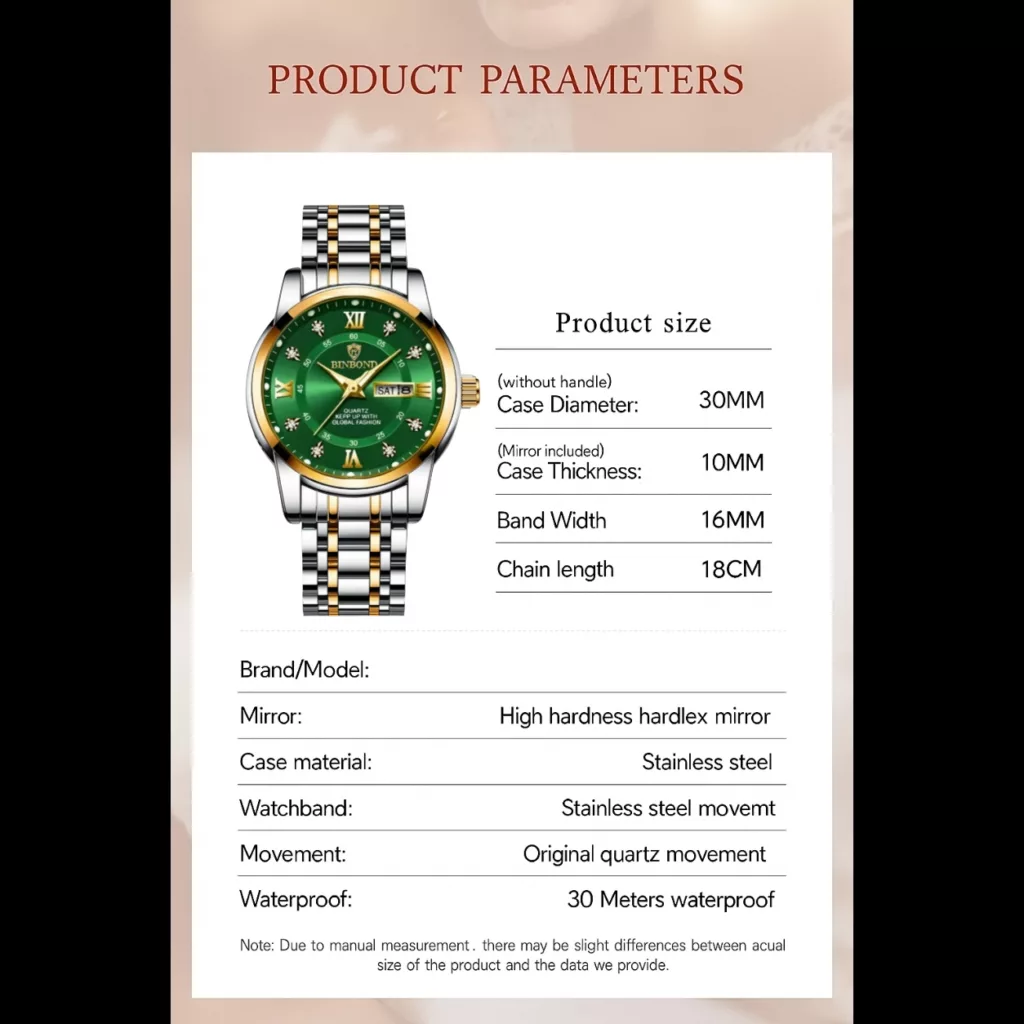 ساعت مچی عقربهای کوارتز زنانه بین باند مدل لوکس کلاسیک دی دیت بند طرح بافت قفل مخفی کد ۸